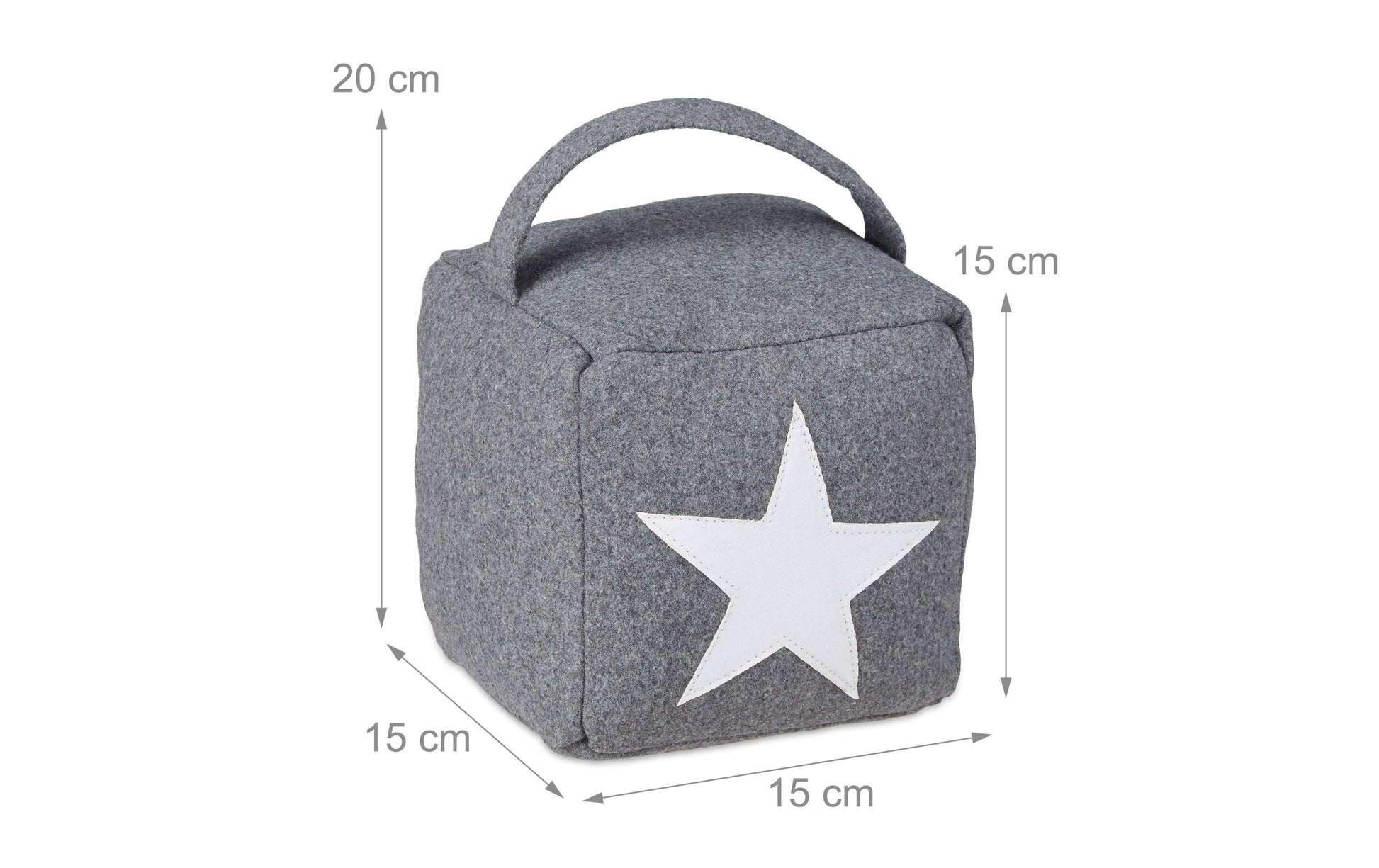 Relaxdays Türsicherung Stern 150 × 150 × 200 mm, Polyester/Sand, Grau, freistehend