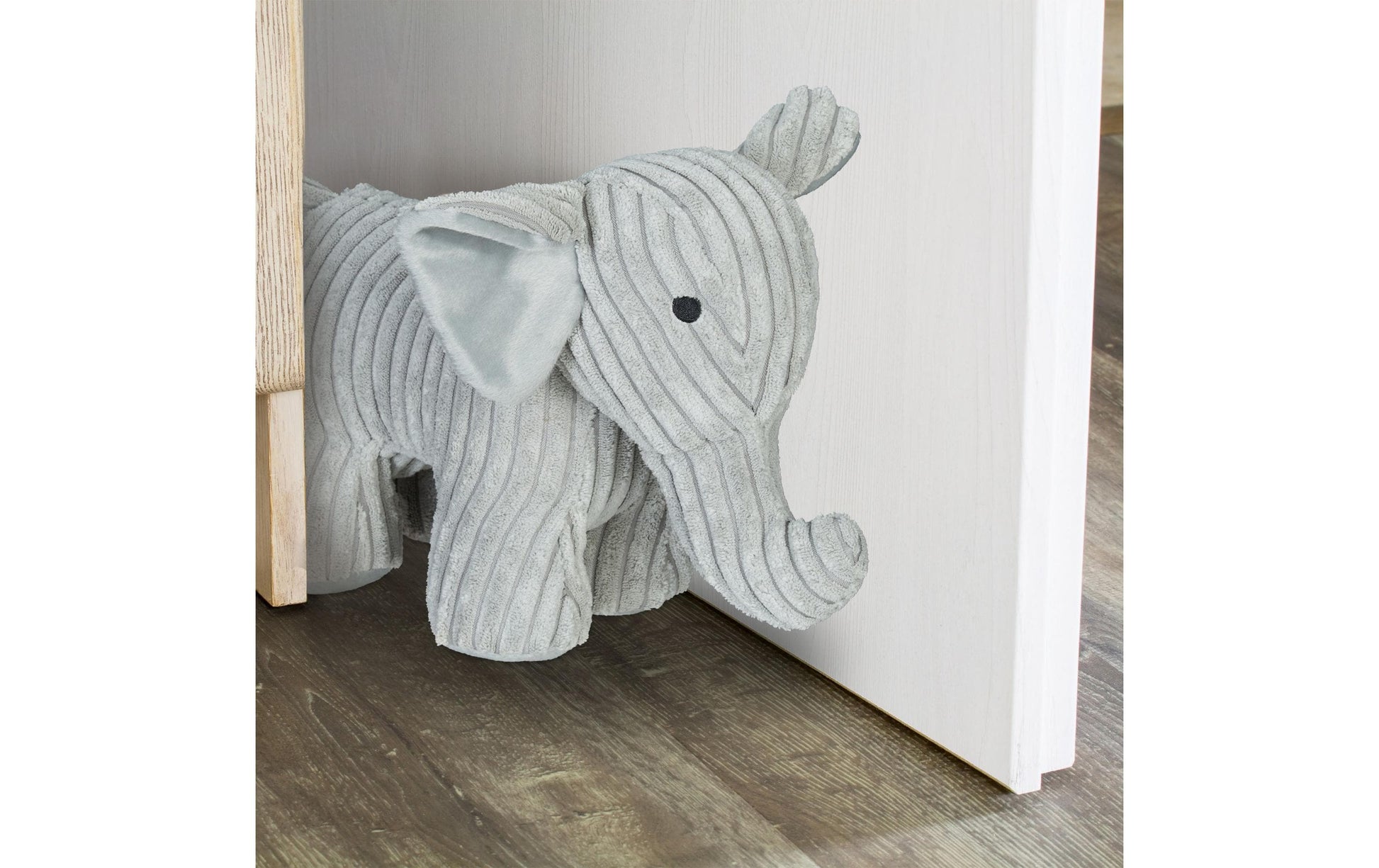 Relaxdays Elefant Türstopper – Polyester/Sand – Grau – 140 × 220 × 380 mm