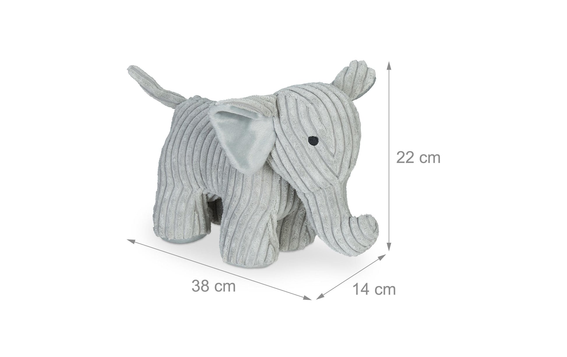 Relaxdays Elefant Türstopper – Polyester/Sand – Grau – 140 × 220 × 380 mm