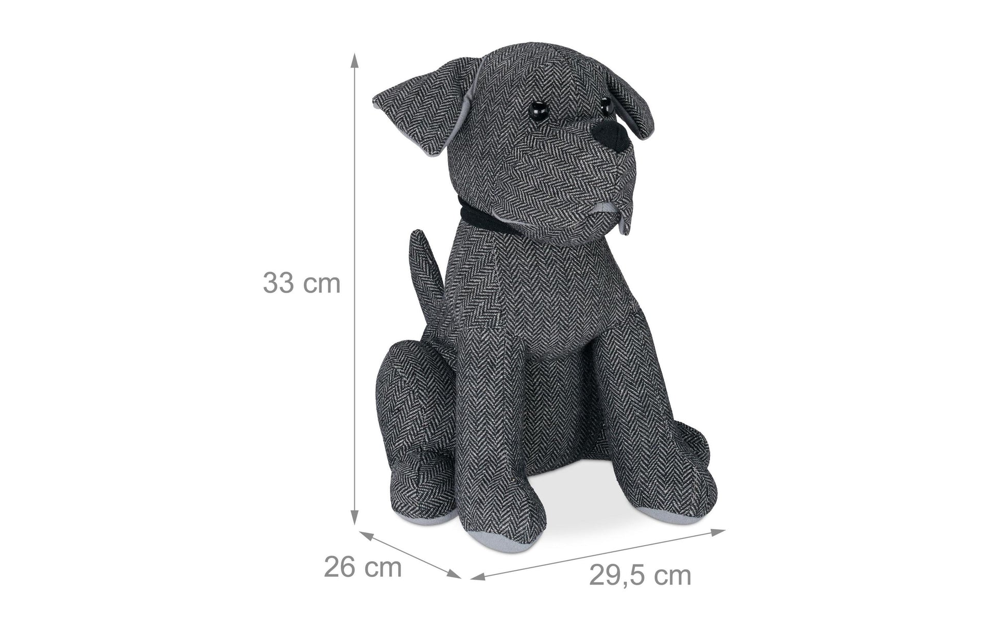 Relaxdays Türstopper – Polyester, Sand – Grau – 260 × 330 × 295 mm
