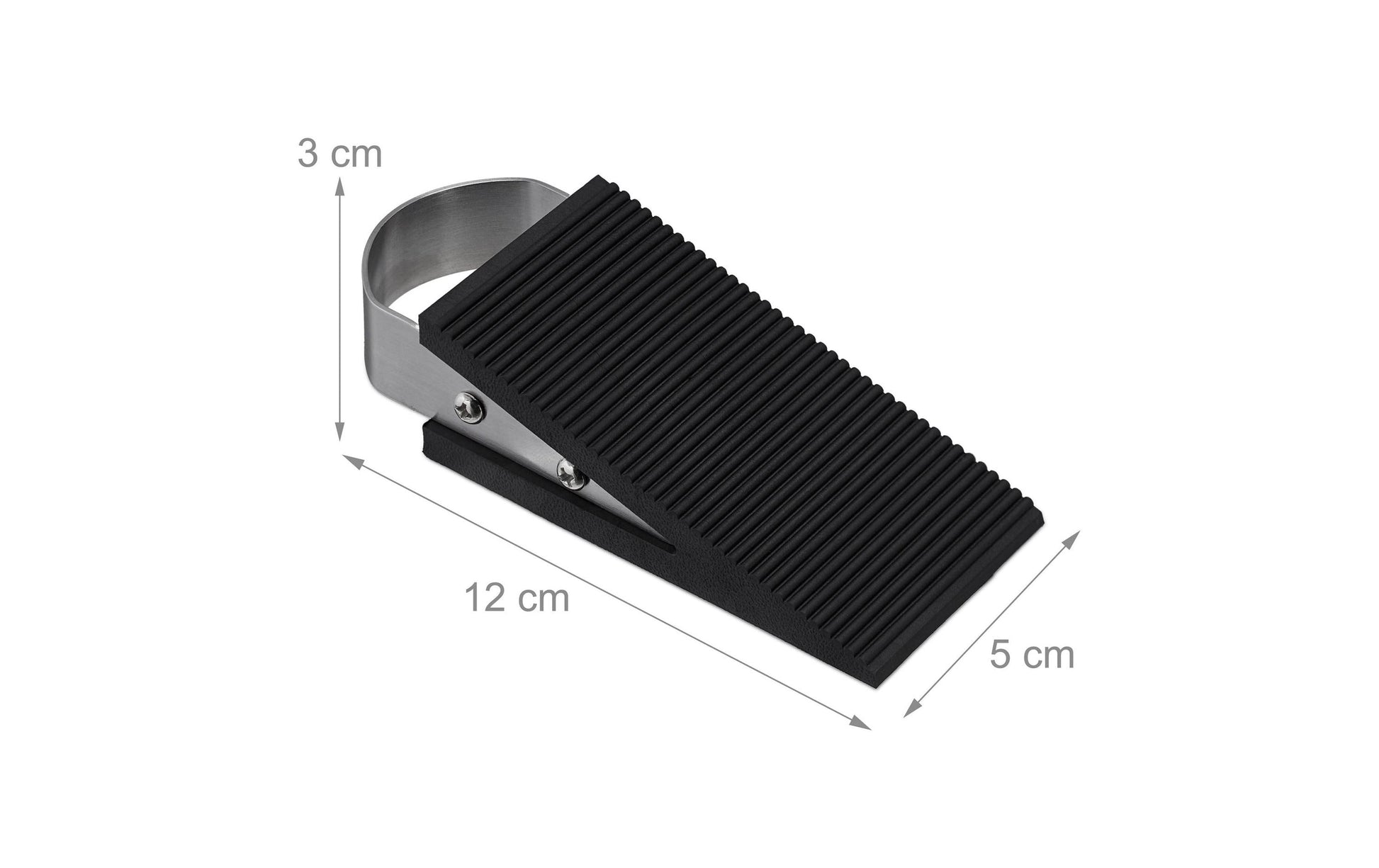 Relaxdays Türstopper – Gummi/Edelstahl – Schwarz – 50 × 30 × 120 mm