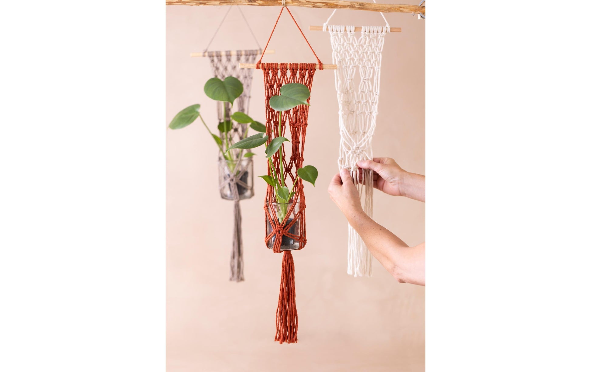 Creativ Company Makramee-Set – Blumenaufhänger – Baumwolle – ab 12 Jahren