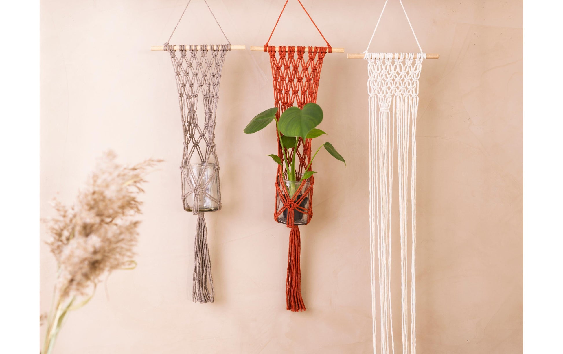 Creativ Company Makramee-Set – Blumenaufhänger – Baumwolle – ab 12 Jahren