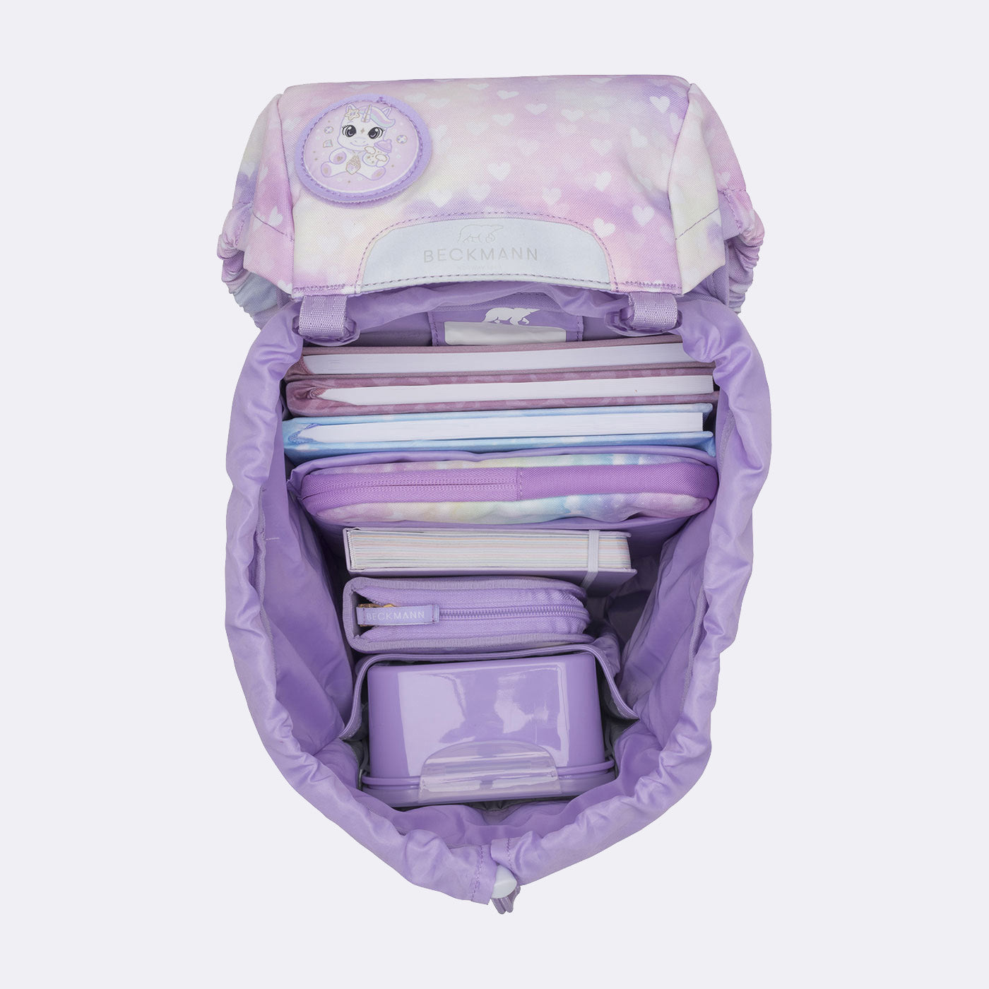 Beckmann Classic – Schulrucksack-Set 6-teilig, Unicorn Princess, 22 l, 24×37×25 cm