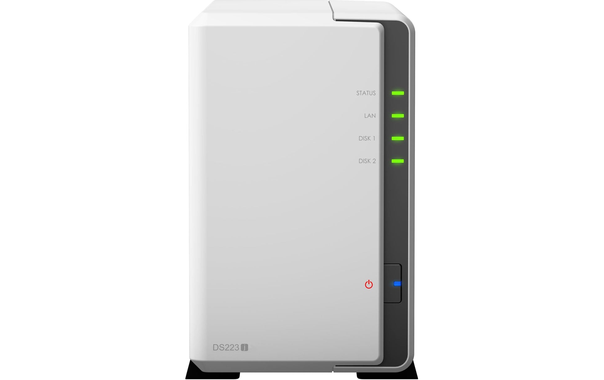 Synology DS223j – 2-Bay Desktop NAS – Realtek RTD1619B, 1 GB RAM, 1GbE, DSM, für 2,5"/3,5" HDD/SSD, SATA