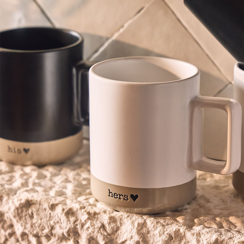 Tognana Porcellane Tognana Kaffeetassen Cindy – 2er Set, 400 ml, Ø 8,5 cm, Steingut, spülmaschinenfest, mikrowellengeeignet