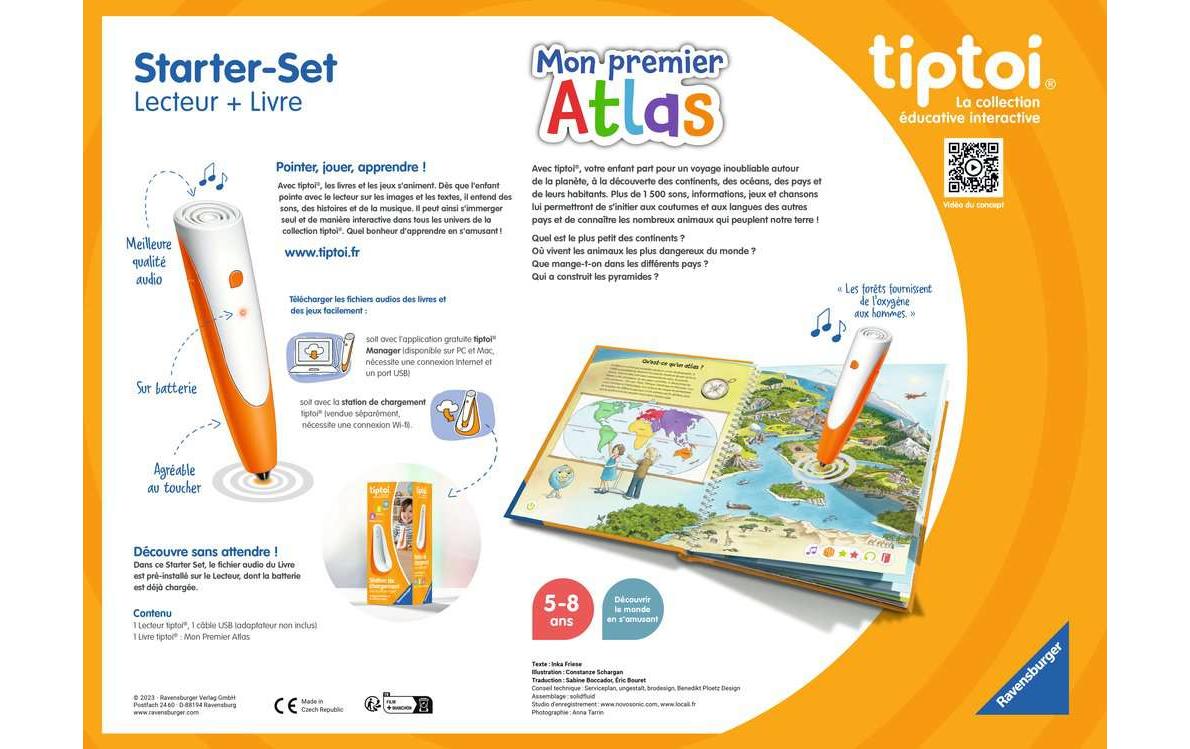 Ravensburger tiptoi – Starter-Set – Mein erster Atlas, ab 5 Jahren, Französisch