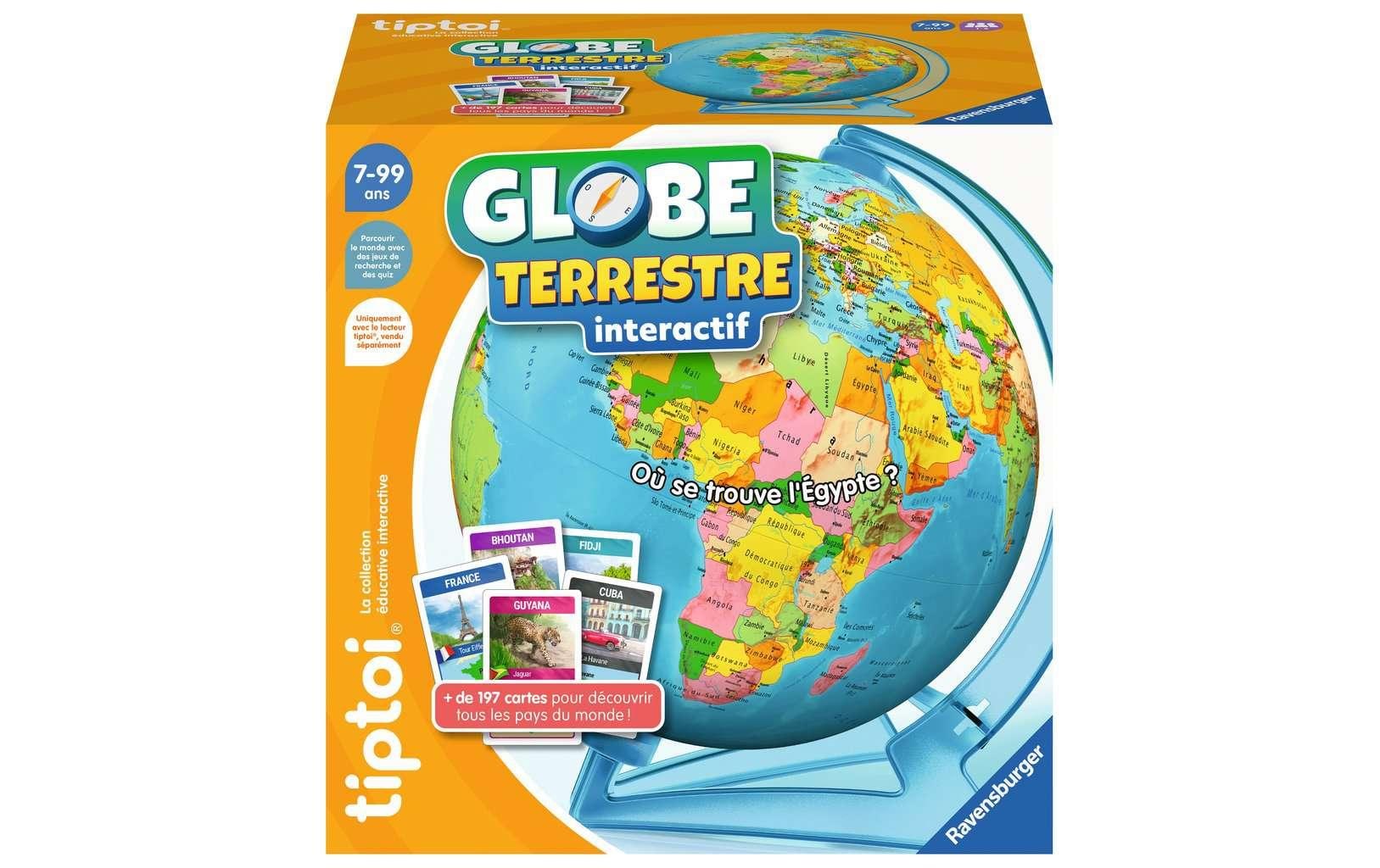 tiptoi Lernspiel – Interaktiver Globus, Brettspiel, 1–4 Spieler, ab 7 Jahren, Französisch