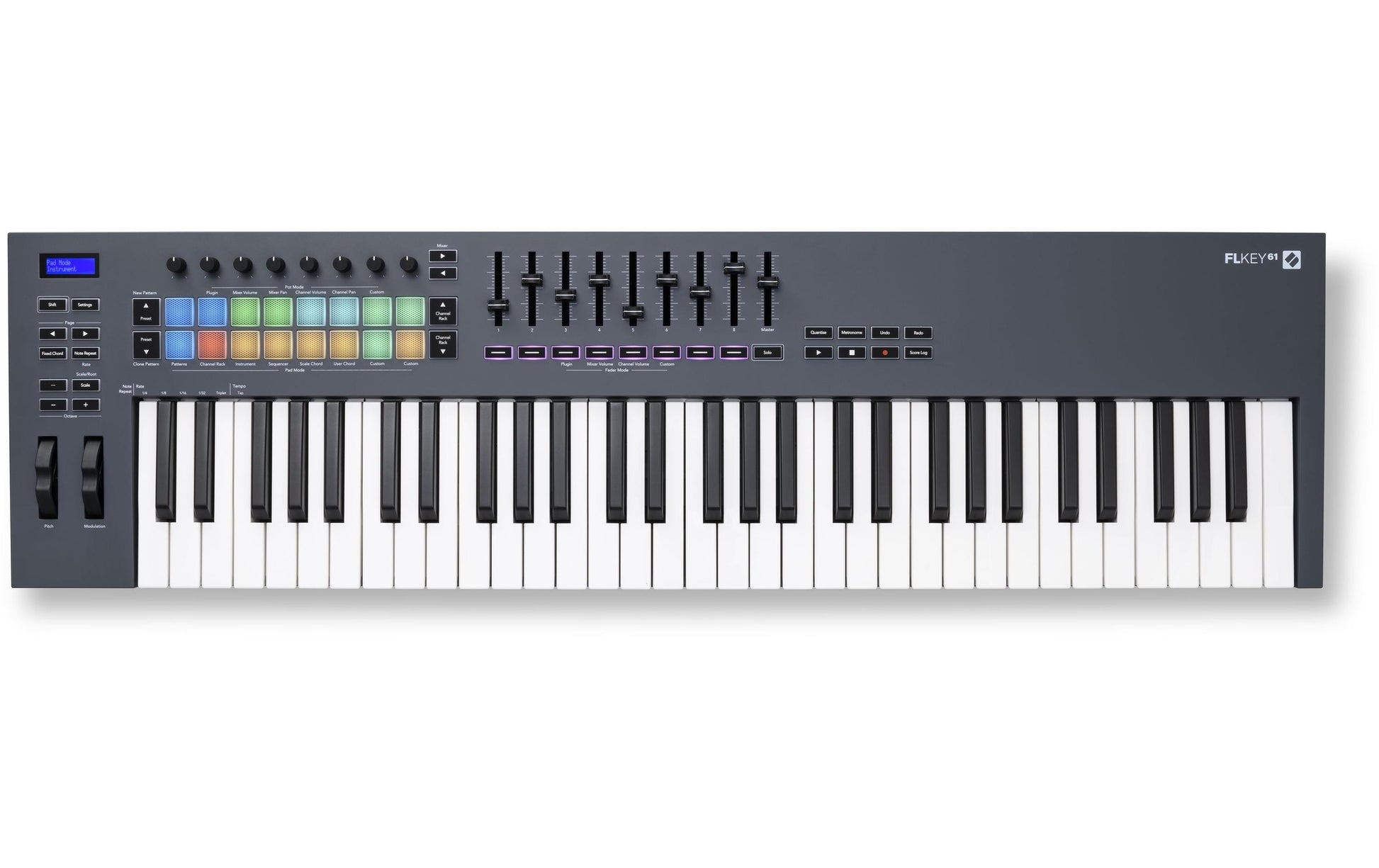 Novation FLkey 61 – 61-Tasten MIDI-Keyboard, USB, nicht gewichtete Tasten, Schwarz