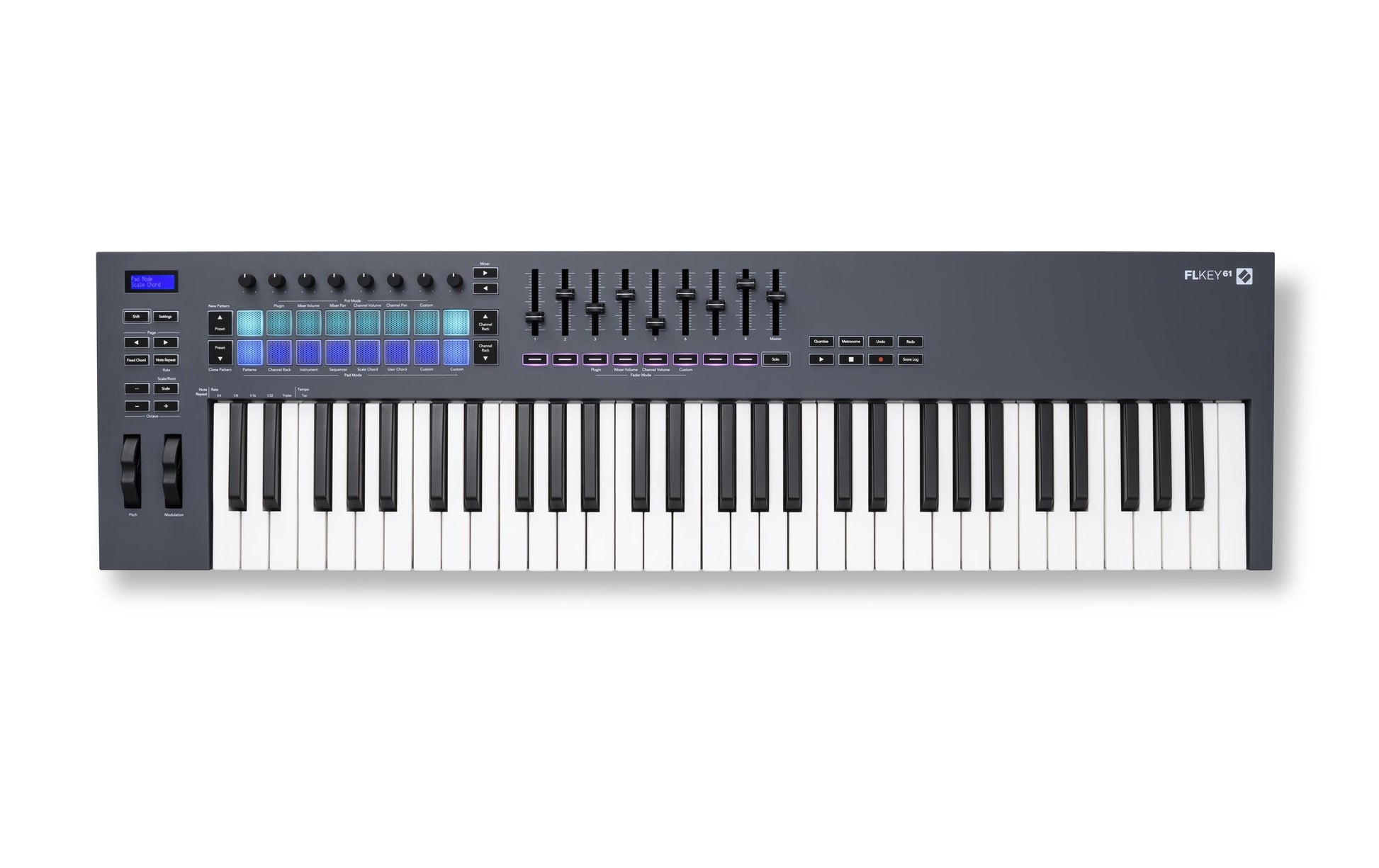Novation FLkey 61 – 61-Tasten MIDI-Keyboard, USB, nicht gewichtete Tasten, Schwarz