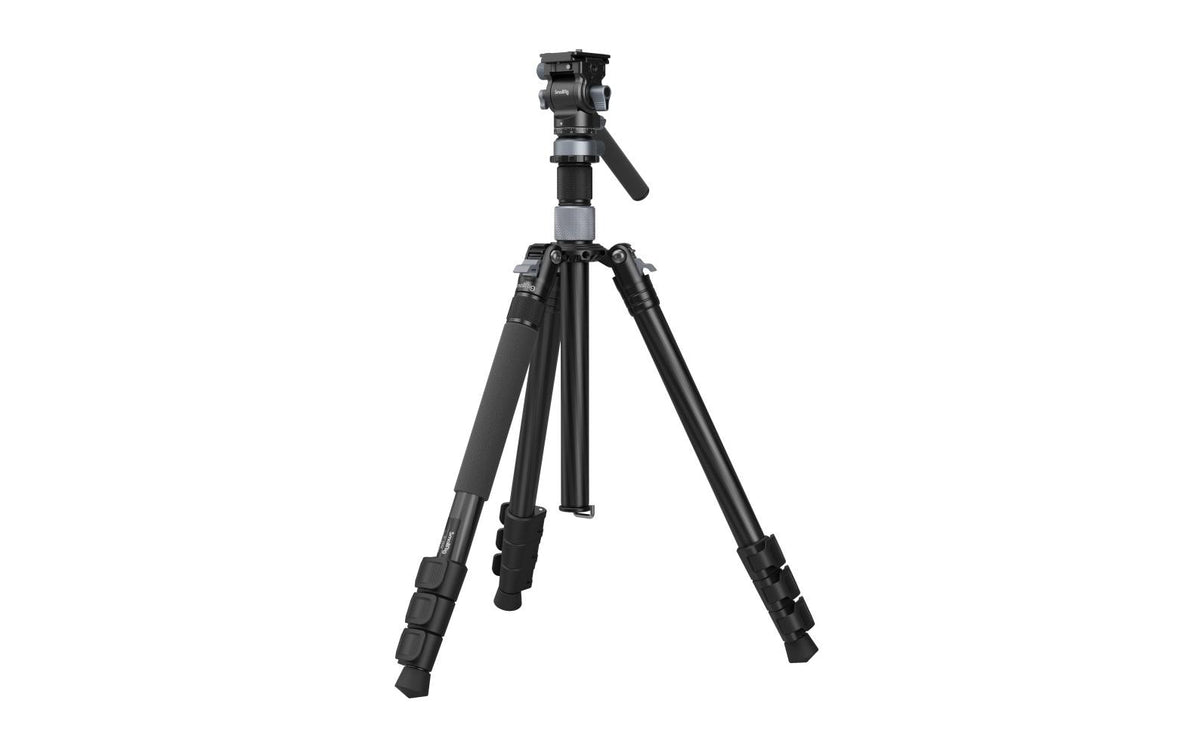 SmallRig 4221 Video-Stativ – bis 160 cm – 4 kg Traglast – Arca-Swiss Schnellwechselplatte, Videokopf – 1/4"