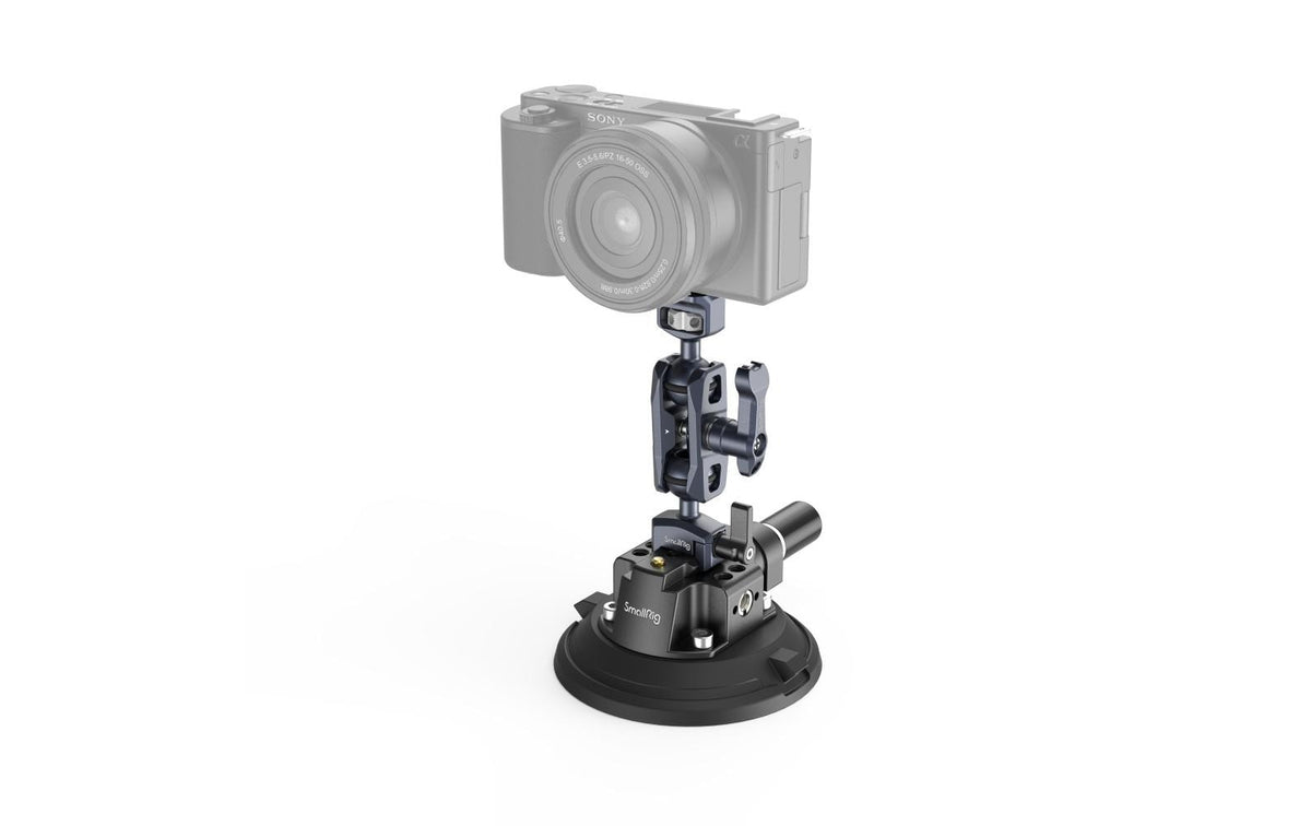 SmallRig 4236B Saugnapfhalterung – neigbar und schwenkbar, 1/4" Stativgewinde – für Action-Kameras, Kameras