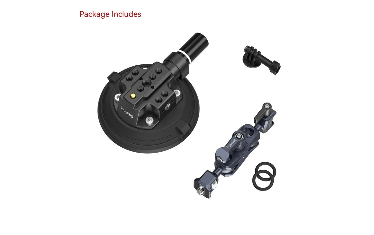 SmallRig 4236B Saugnapfhalterung – neigbar und schwenkbar, 1/4" Stativgewinde – für Action-Kameras, Kameras