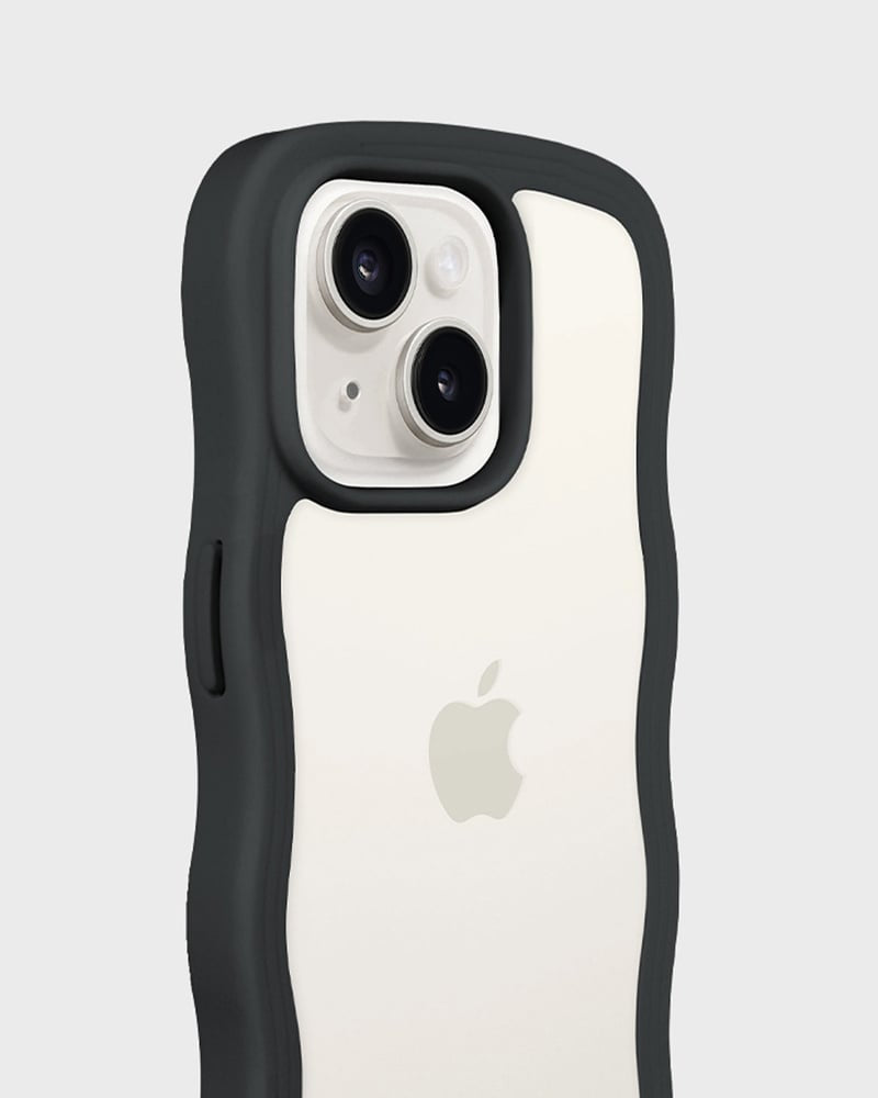 HoldIt Backcover Wavy – für Apple iPhone 17 – schwarz/transparent – TPU