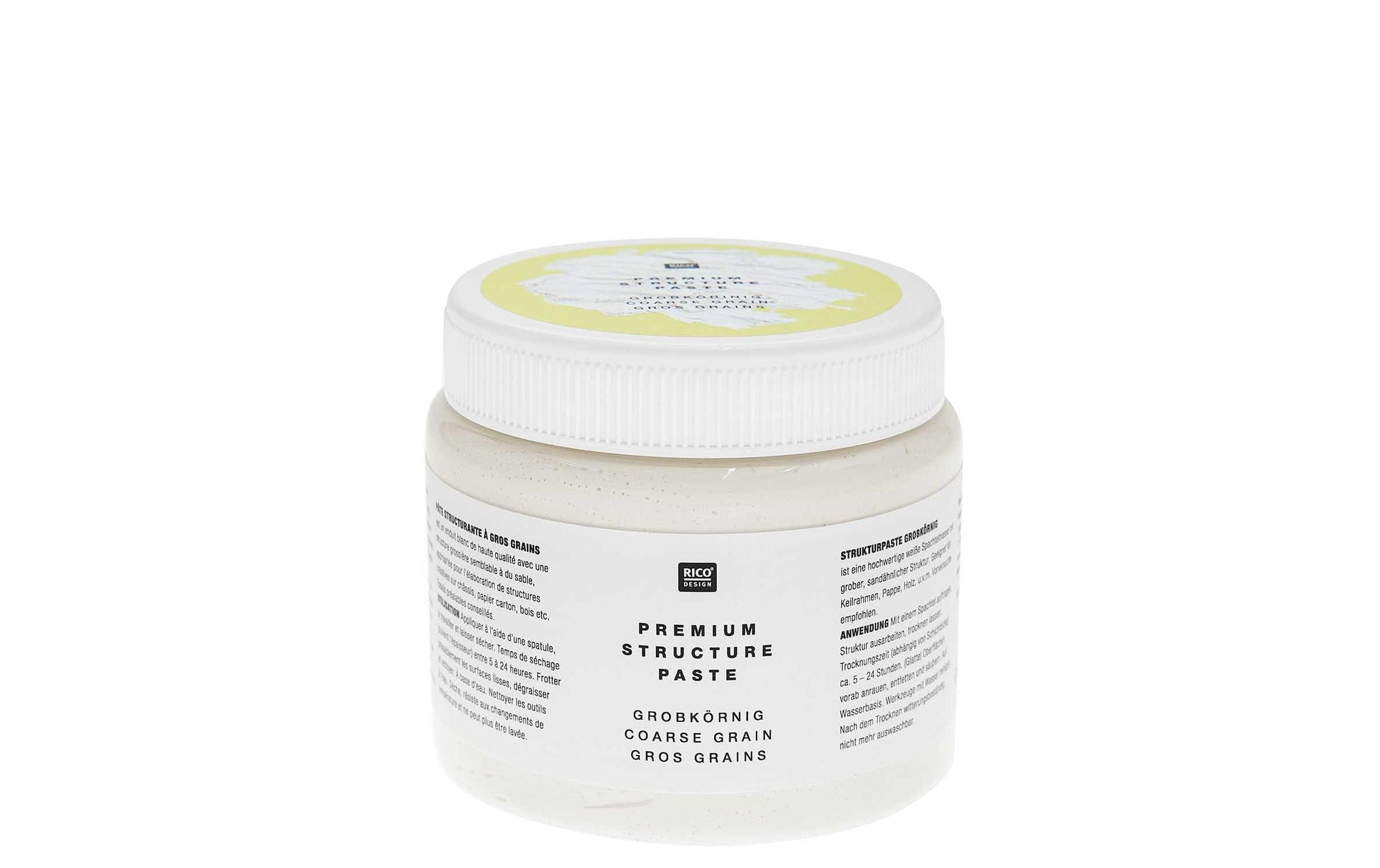 Rico Design Rico ART Premium Strukturpaste – Weiss, grobkörnig, 3D-Effekt – 500 ml