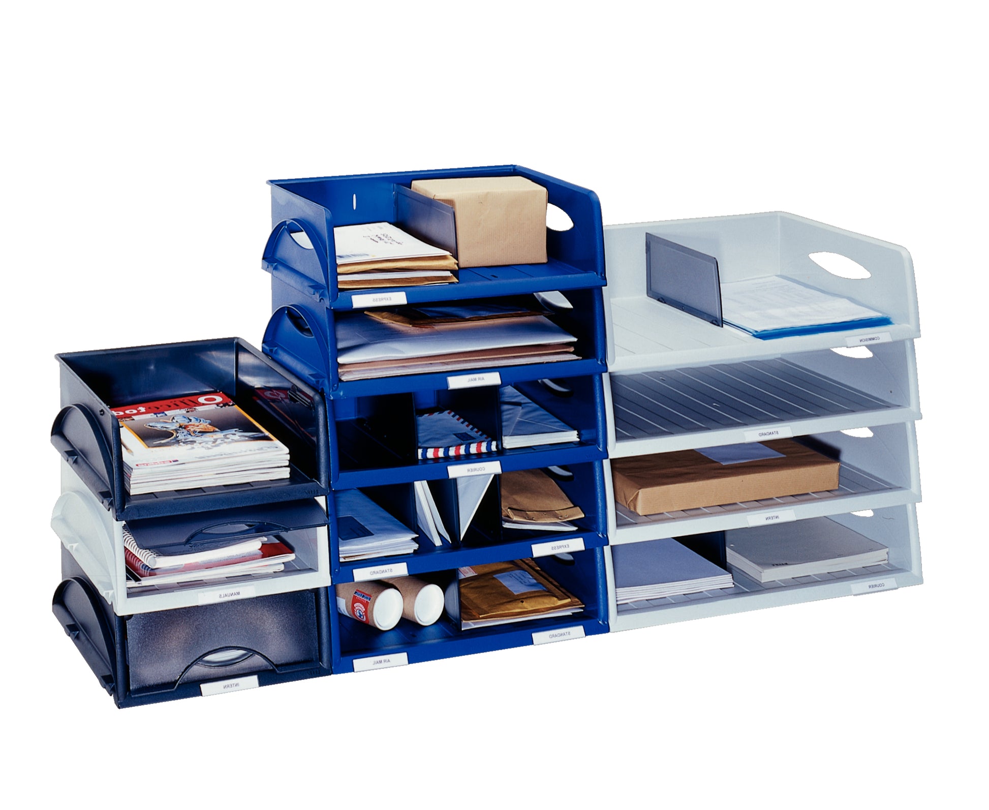 Leitz Briefkorb – Kunststoff, für A3, C3, stapelbar, mit Beschriftungsfeld, blau