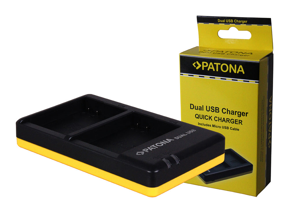 PATONA Dual Ladegerät EN-EL14 – für Nikon EN-EL14, Coolpix P7000, P7100 und andere – 2-fach, USB