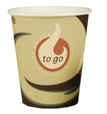 Papstar Trinkbecher, Papier, 2 dl, Braun, To-Go-Motiv – 50 Stk.