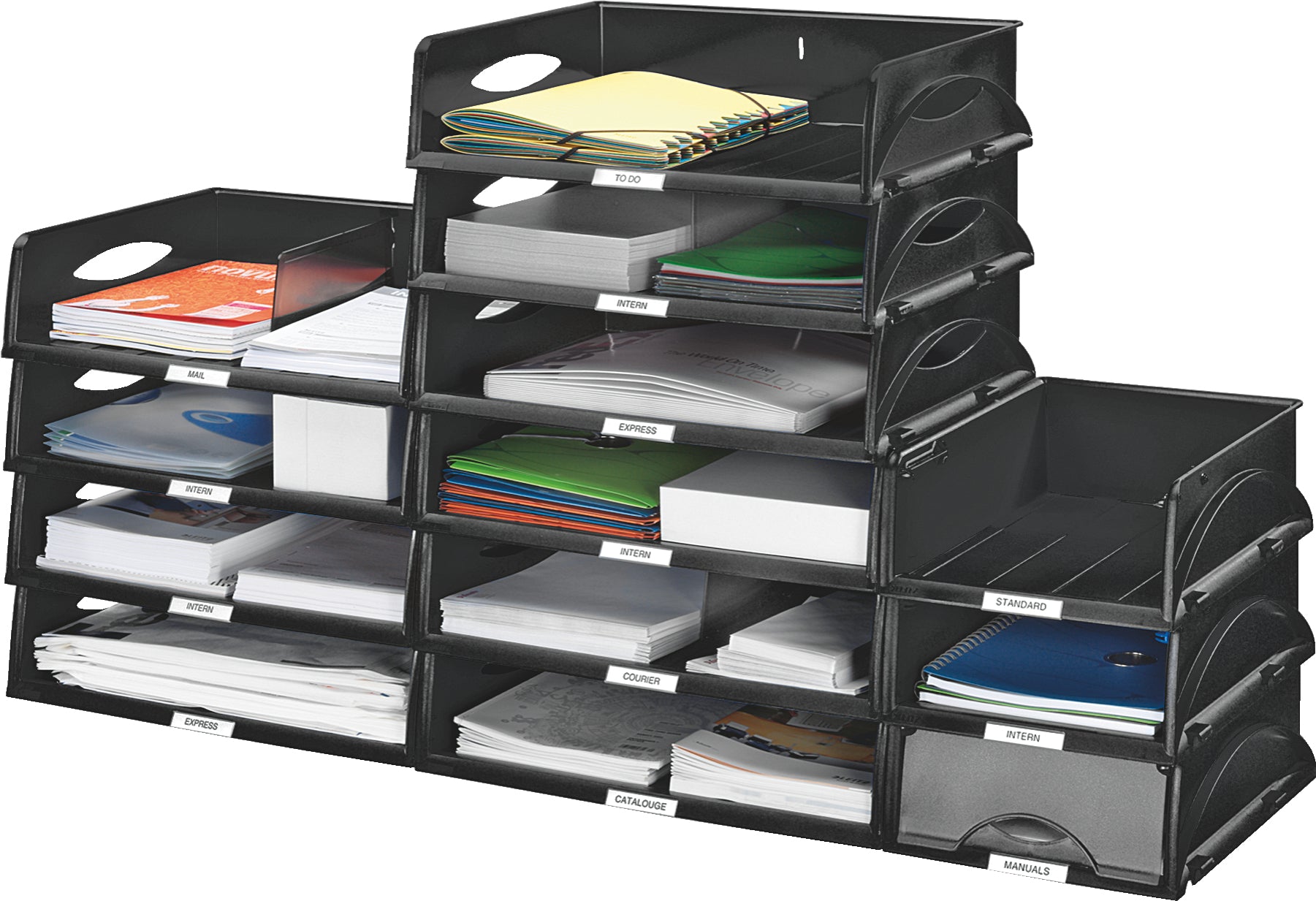 Leitz Sorty – Briefkorb für A4/C4, quer, Kunststoff, schwarz, 405 × 125 × 300 mm