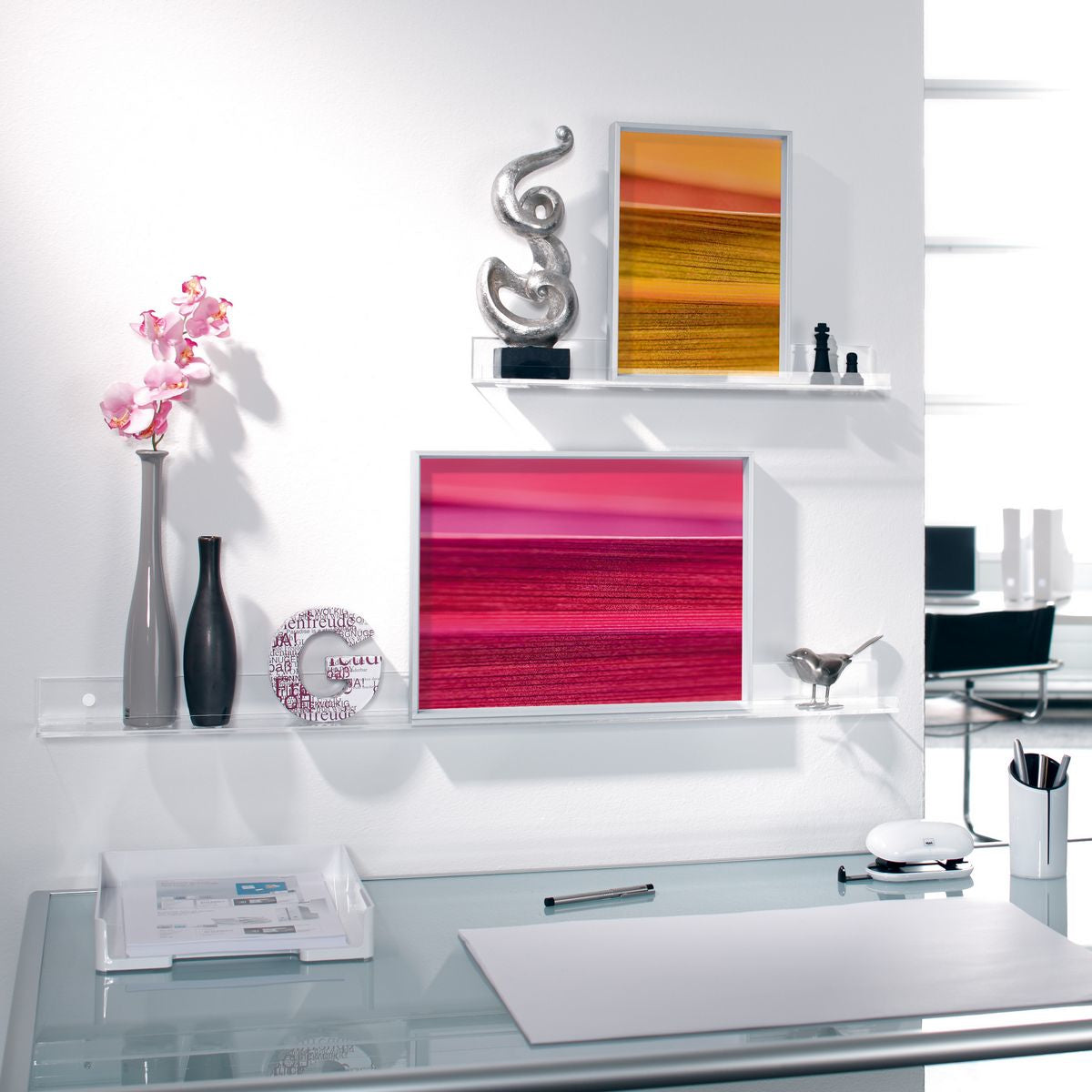 Sigel Wandregal Acryl, schwebend – Wandmontage – 100 × 5 × 7 cm – 10 kg – transparent – 1 Stk.
