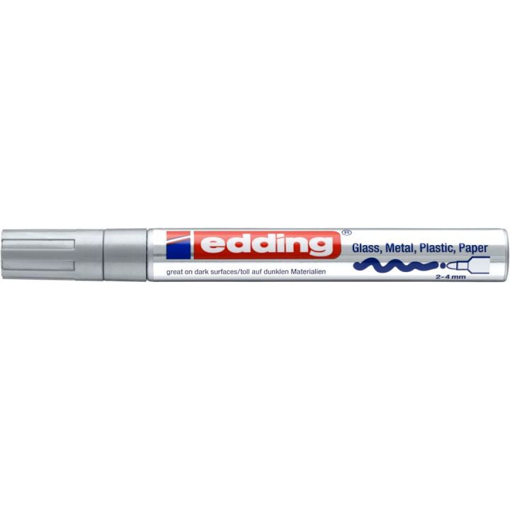 Edding 750 Paint Marker – Rundspitze 2–4 mm – Silber – für Glas, Metall und Kunststoff