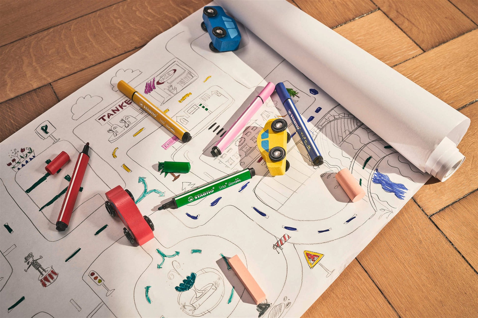 STABILO Trio Scribbi Filzstift – Rundspitze, 2 mm, wasservermalbar, grün
