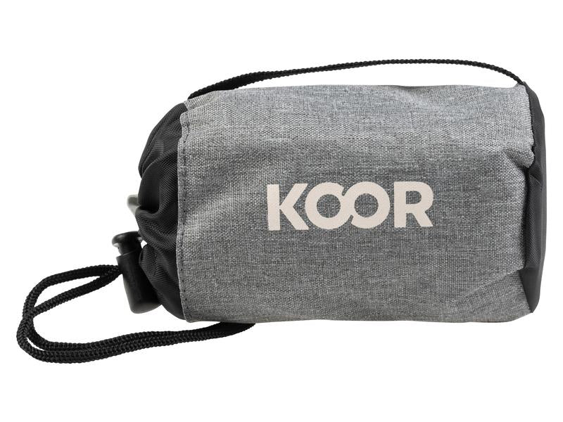 KOOR Reisekissen Sonno – aufblasbar, faltbar – für Auto, Flugzeug – 280 × 90 × 450 mm – grau – Polyester