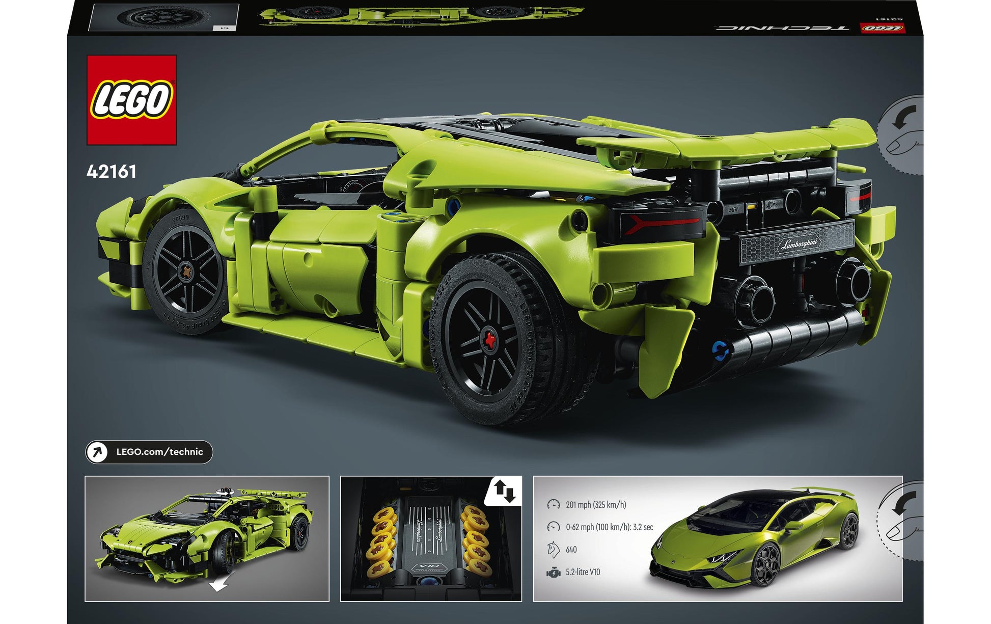 LEGO 3D Puzzle Technic Lamborghini Huracán Tecnica – 806 Teile – 12 × 8 × 28 cm – ab 9 Jahren