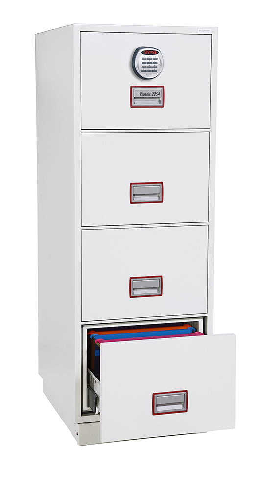 Phoenix Safe Co. Phoenix Sicherheitsschrank FS2254E – Elektronikschloss – 530 × 675 × 1'495 mm – Feuerschutz 90 min – Weiss