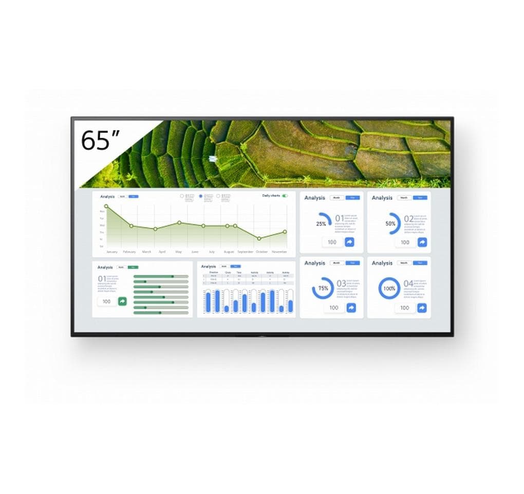 Sony FW-65BZ30L – Signage-Display, 65", Ultra HD 4K, 440 cd/m², 24/7, Android