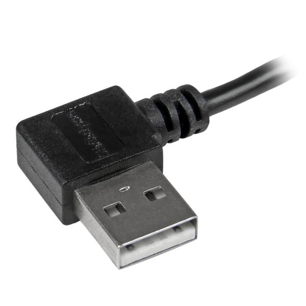 StarTech.com USB-A auf Micro-USB-B Kabel – USB 2.0 (480 Mbit/s) – 2 m – Abgewinkelt, PVC-Mantel – Schwarz