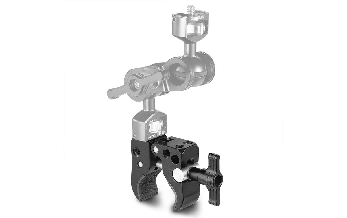 SmallRig 2220 Super Clamp Montageklemme – 1/4"-Anschluss, 2,5 kg Traglast – für Rods Ø 10–55 mm – Schwarz