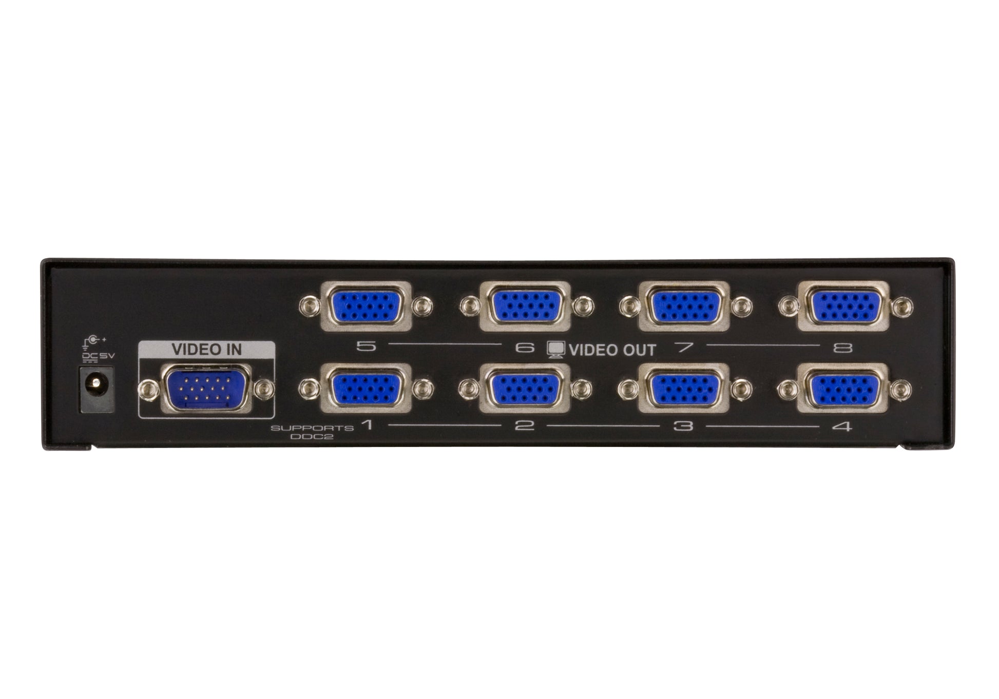 ATEN VS138A – VGA-Video-Splitter, 1× VGA Eingang / 8× VGA Ausgänge, 2048 × 1536 @ 60 Hz, 30 m, 450 MHz, für VGA-Monitore