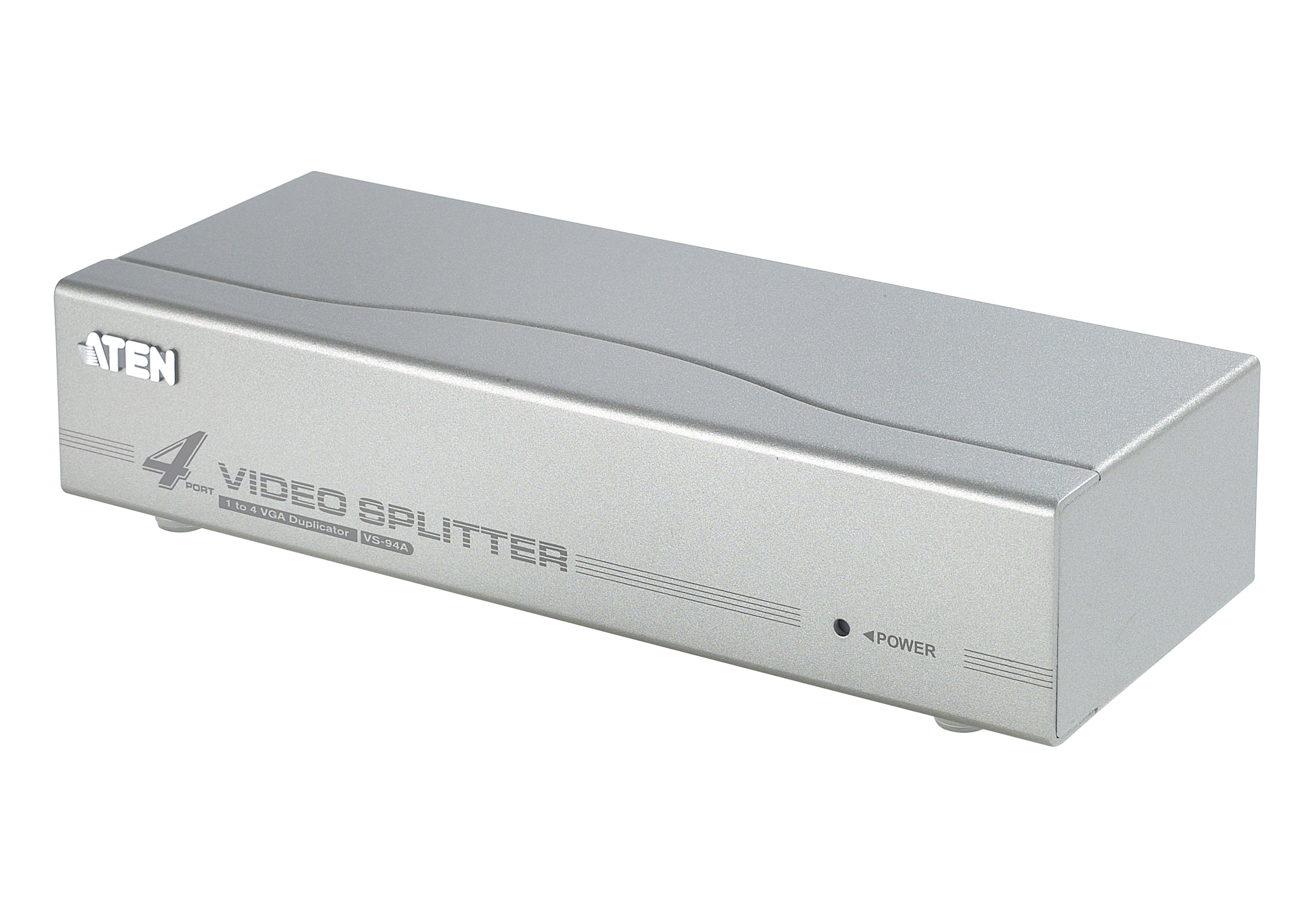 ATEN VS94A – VGA Splitter, 1× VGA Eingang / 4× VGA Ausgang, 1920 × 1400, 30 m, aktiv, 350 MHz, externes Netzteil