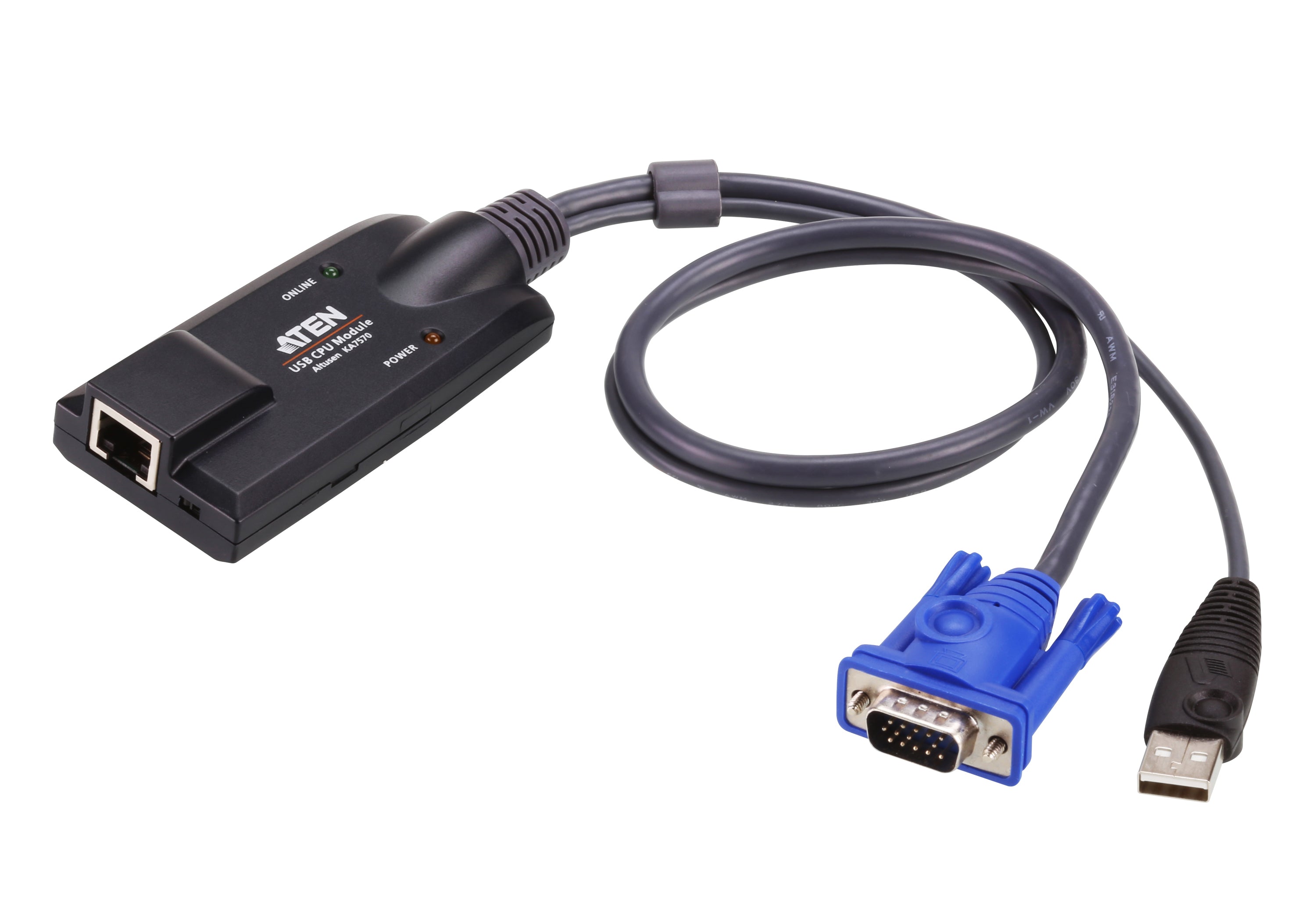 ATEN KA7570 KVM-Adapter – VGA/USB zu KVM-Switch, 1600 × 1200, 0,2 m – für PC (VGA, USB)