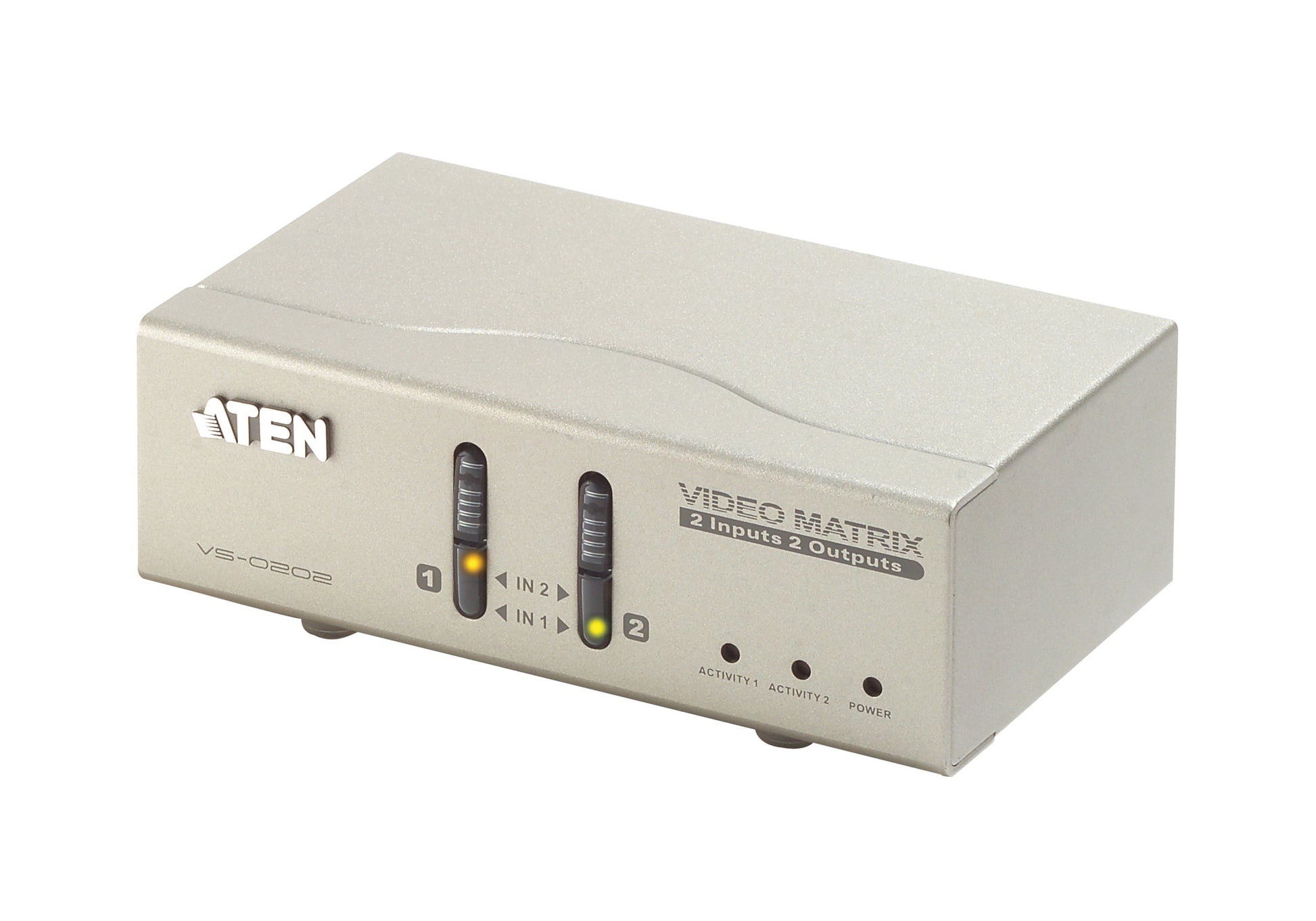 ATEN VS0202 – VGA Audio/Video Matrix-Switch, Matrix 2×2, 1920×1200, 30 m, Audio, Bandbreite 200 MHz, Grau