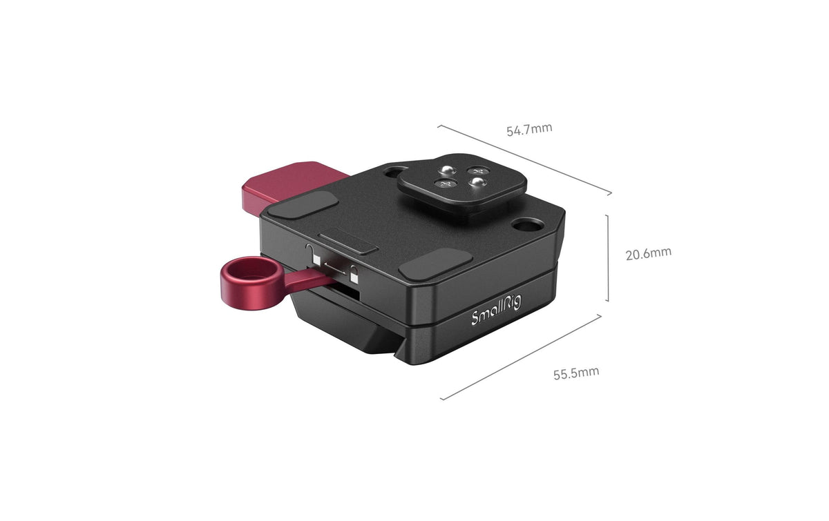 SmallRig 4189 V-Mount-Akkuplatte – Aluminium/Edelstahl – für DJI RS 3, RS 3 Pro, RS 2 und andere – Bordeaux