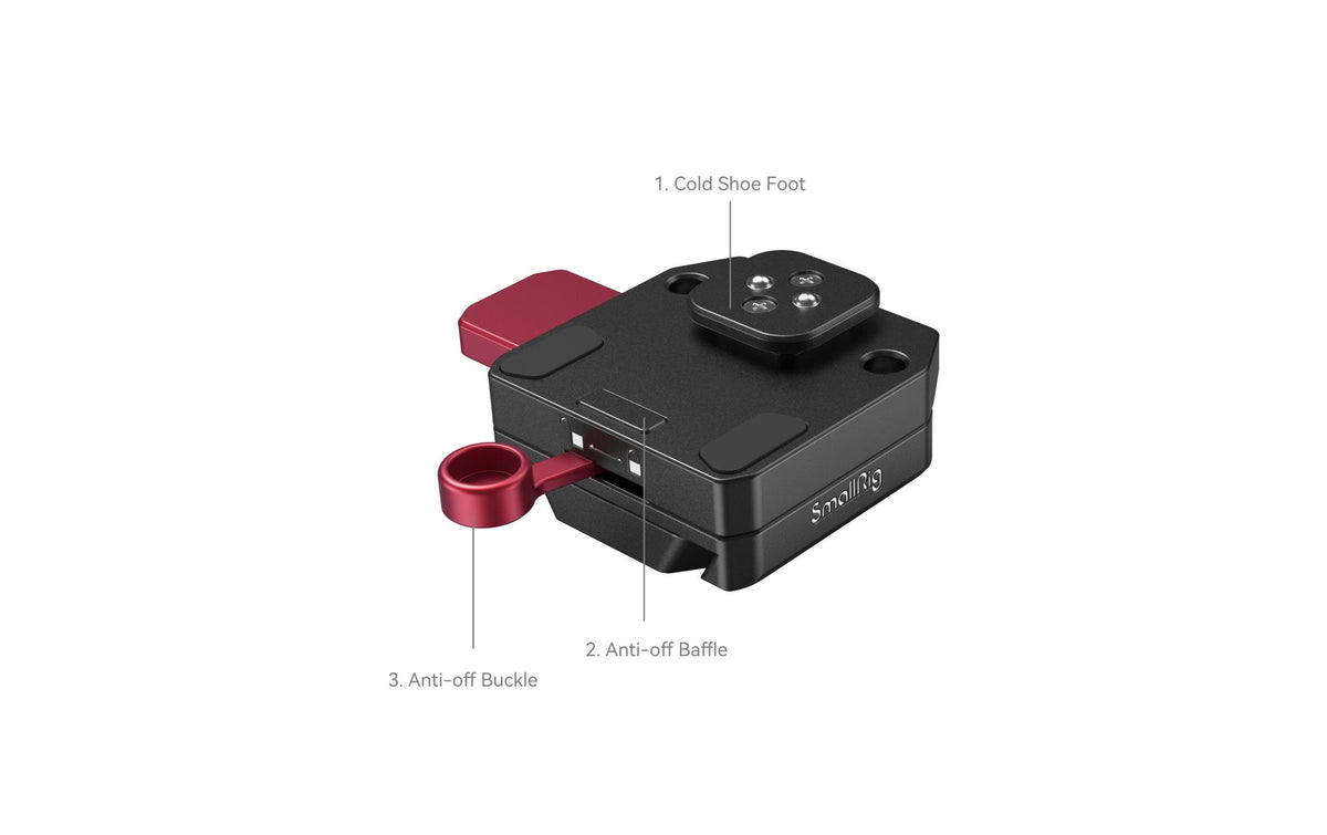 SmallRig 4189 V-Mount-Akkuplatte – Aluminium/Edelstahl – für DJI RS 3, RS 3 Pro, RS 2 und andere – Bordeaux