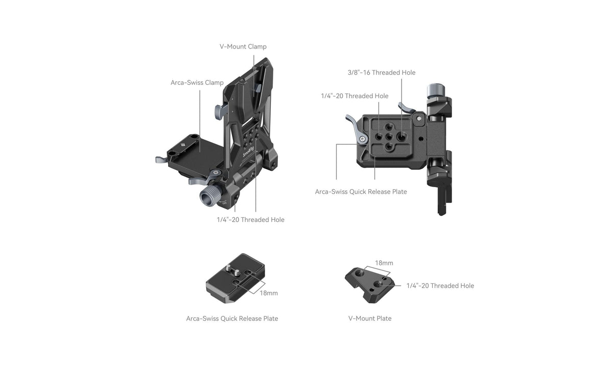 SmallRig 4064B V-Mount-Akkuplatte – 117 × 92 × 33 mm, 275 g – für Sony Alpha 7R V, 7 IV, 7S III und andere