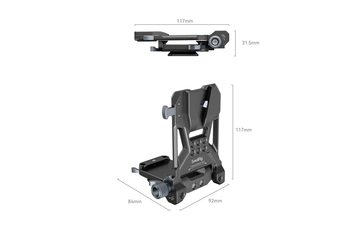 SmallRig 4064B V-Mount-Akkuplatte – 117 × 92 × 33 mm, 275 g – für Sony Alpha 7R V, 7 IV, 7S III und andere
