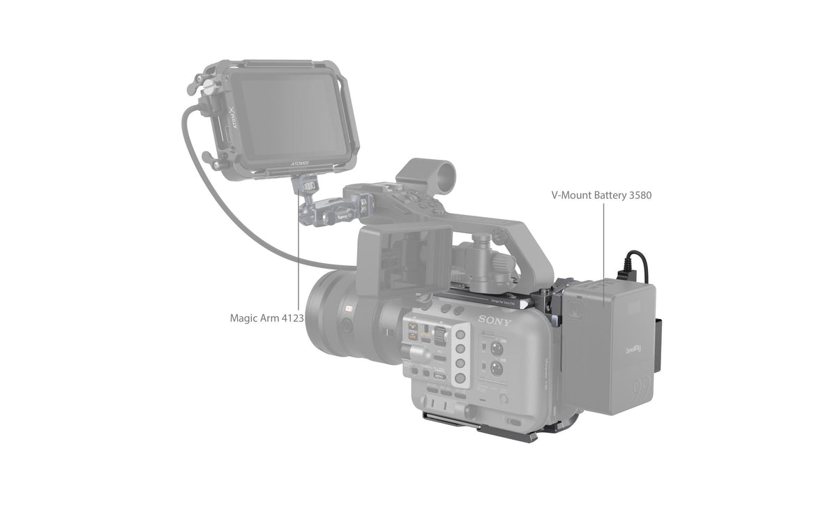 SmallRig 4124 Käfig-Bausatz – Aluminium, Schwarz – für Sony FX6