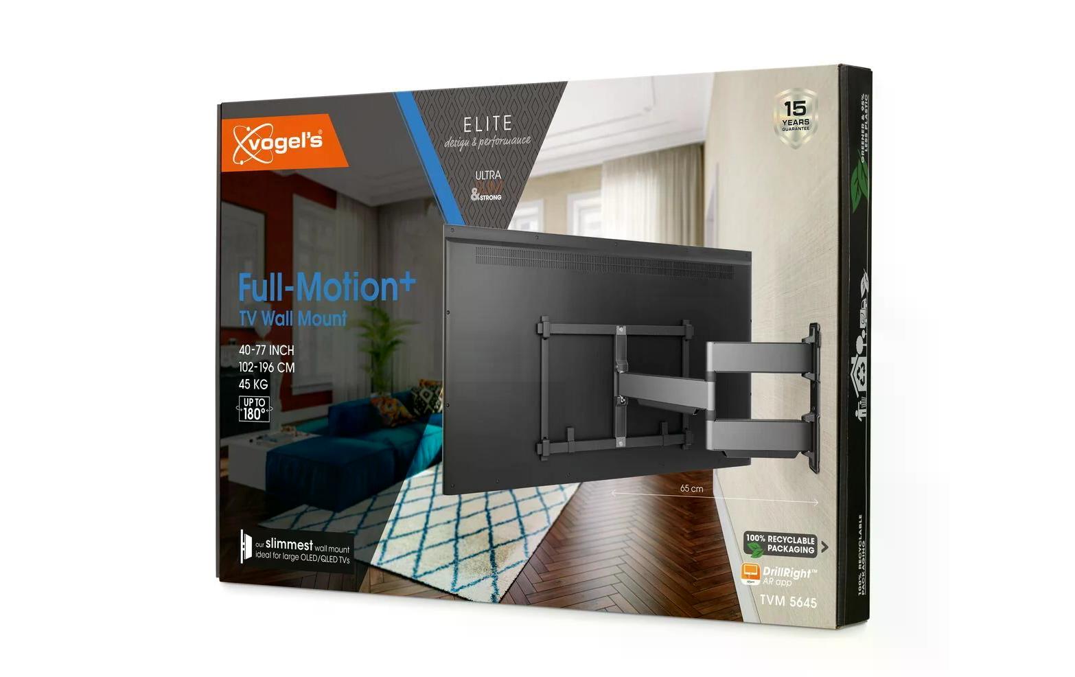 Vogel's 6VO TVM 5645B – Wandhalterung, ausziehbar, drehbar, für 70", VESA 300×200, bis 45 kg, schwarz