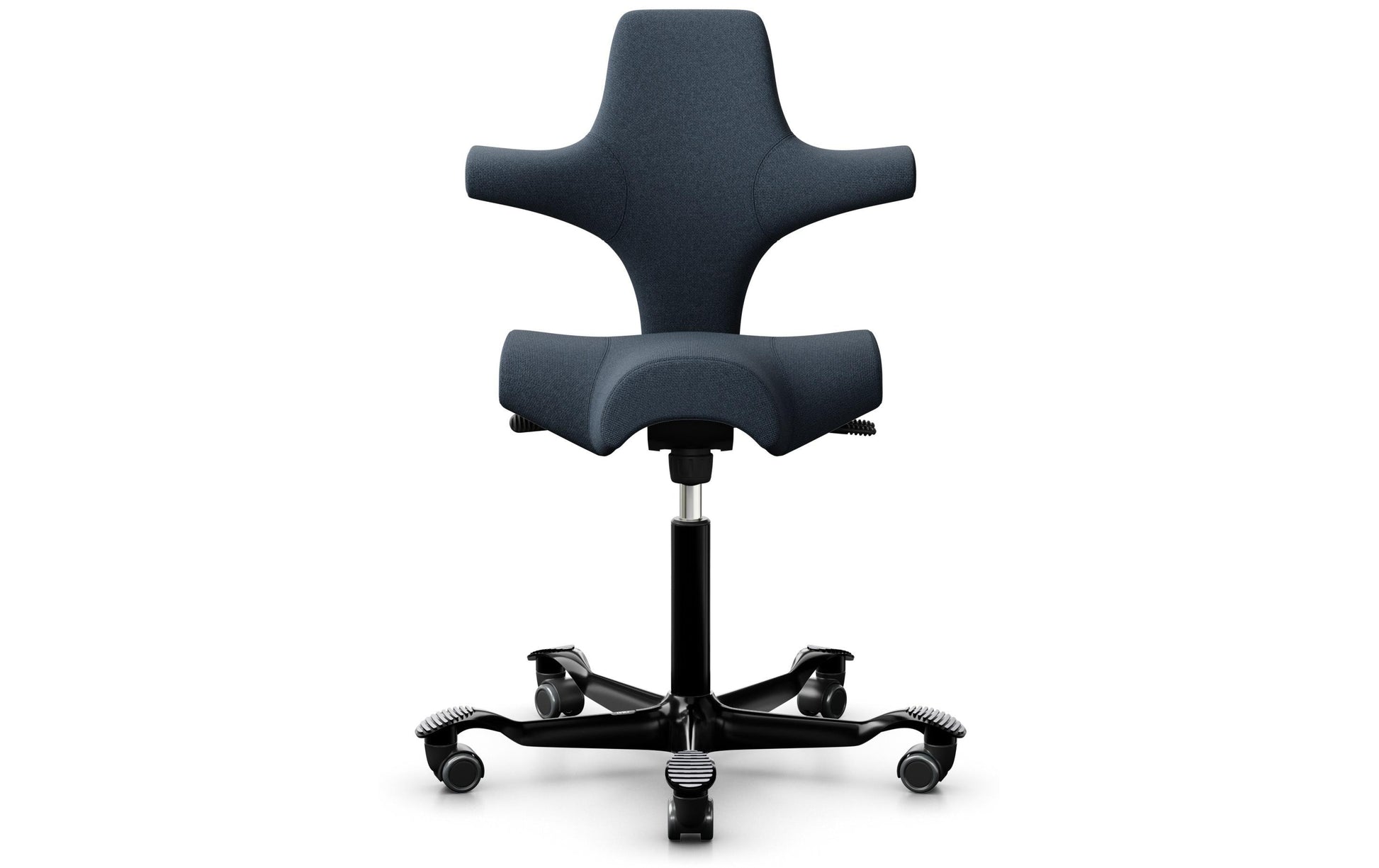 HÅG Bürostuhl Capisco 8106 – 110 kg, schwarz/blaugrau, Aluminium