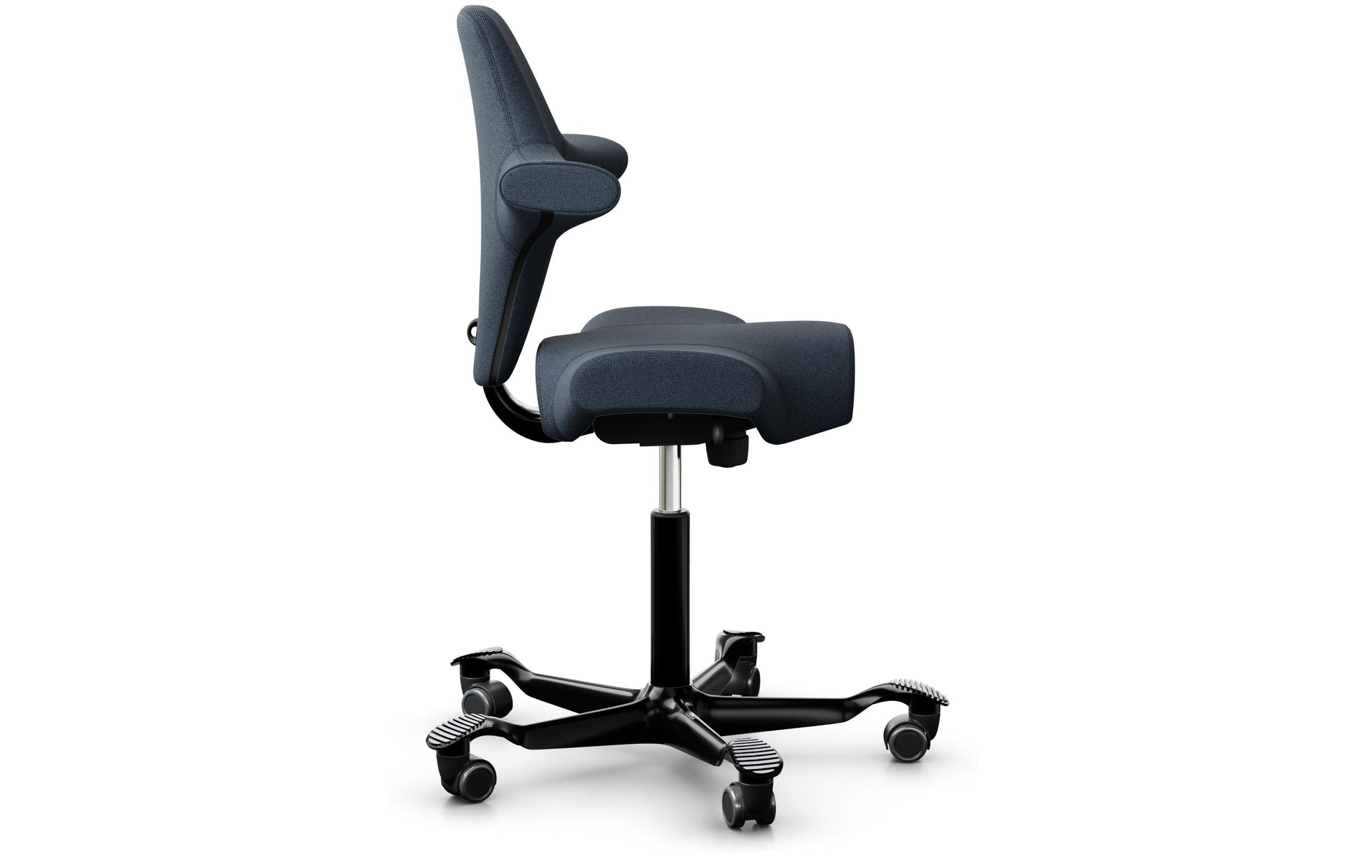 HÅG Bürostuhl Capisco 8106 – 110 kg, schwarz/blaugrau, Aluminium