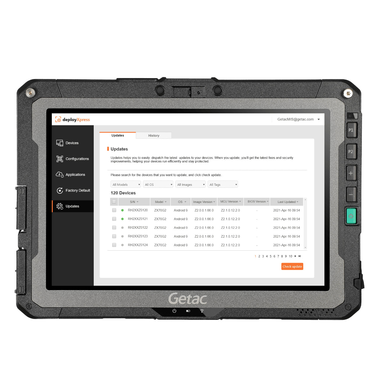 Getac ZX10 – 128 GB, 6 GB RAM, Android