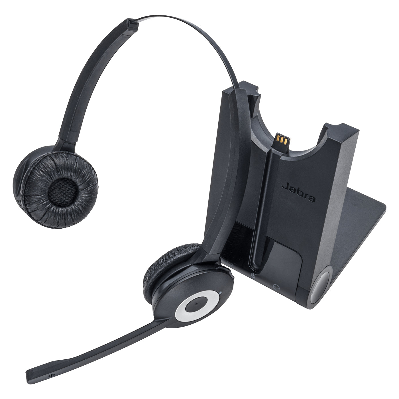 Jabra PRO 920 DUO Office-Headset – On-Ear, Mono, Kabellos, mit Ladestation, Schwarz