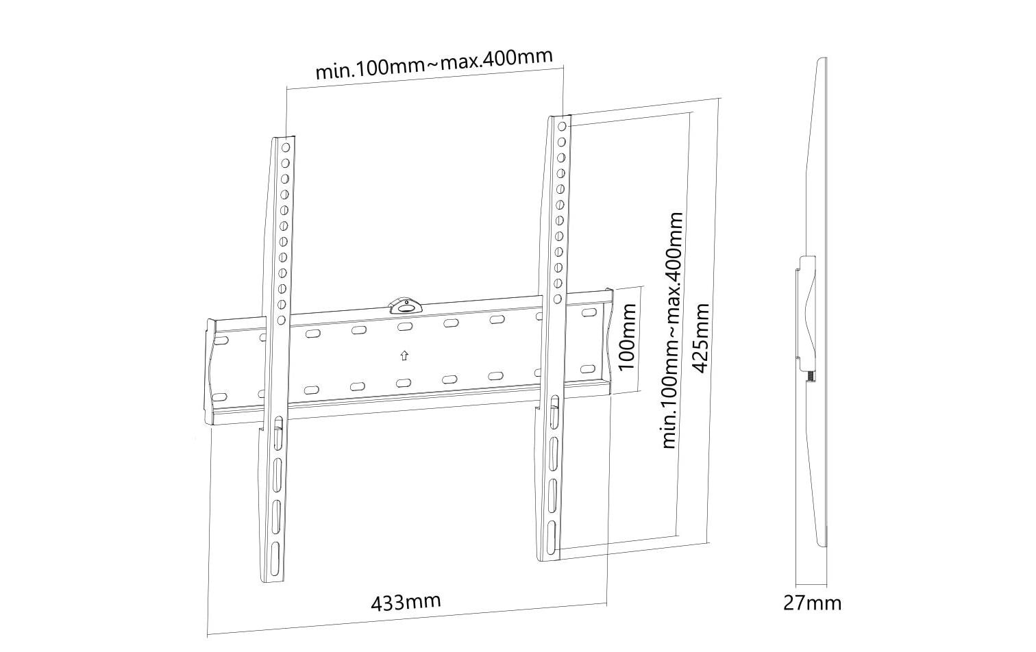 Neomounts Wandhalterung – Fix – 32–55" – VESA 200×200–400×400 – bis 40 kg, Höhenverstellbar – Schwarz