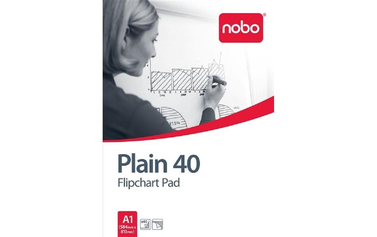 Nobo Flipchartblock blanko – 58 × 81 cm, 40 Blatt, 60 g/m²