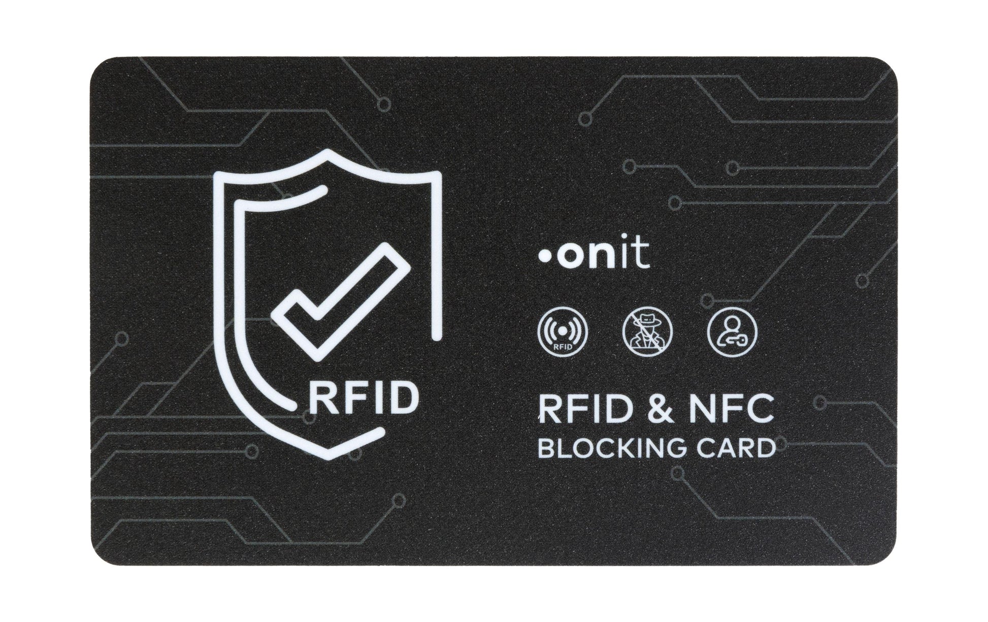 ONIT RFID-Blocker – RFID-Schutz – 85 × 54 mm – Schwarz – F01640