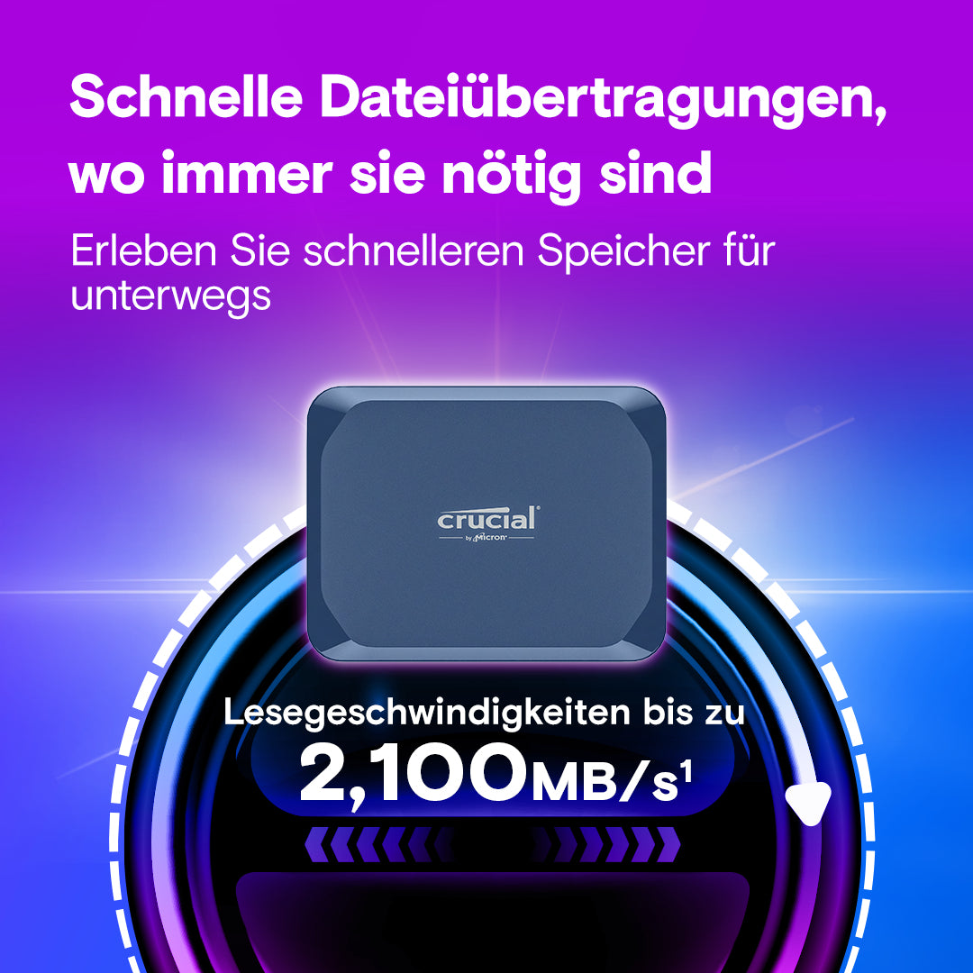 Crucial X10 – 4 TB, USB Typ-C (USB 3.2 Gen 2x2), für Windows/macOS/Linux/iPadOS
